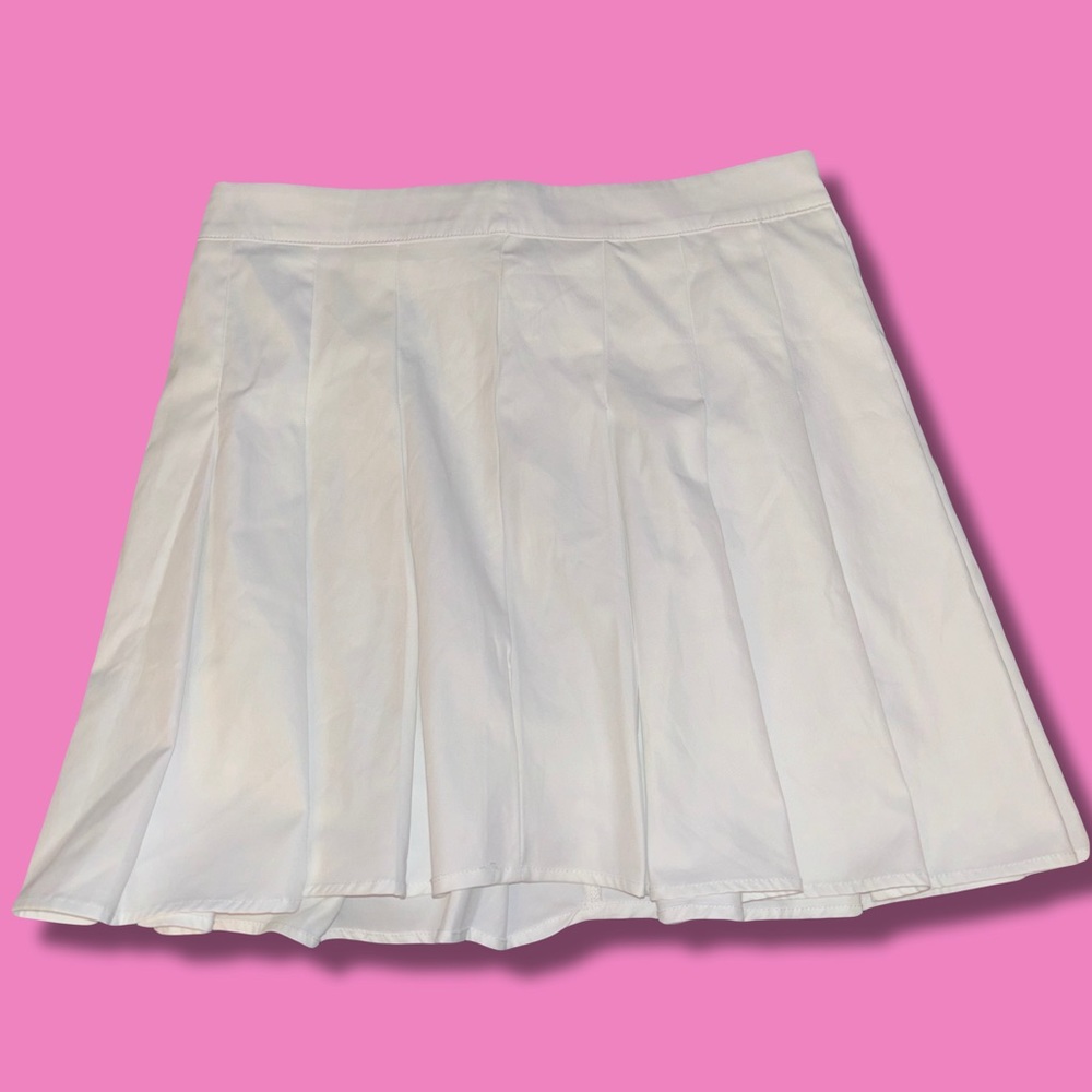 Cute White Shein Pleated Skirt XL